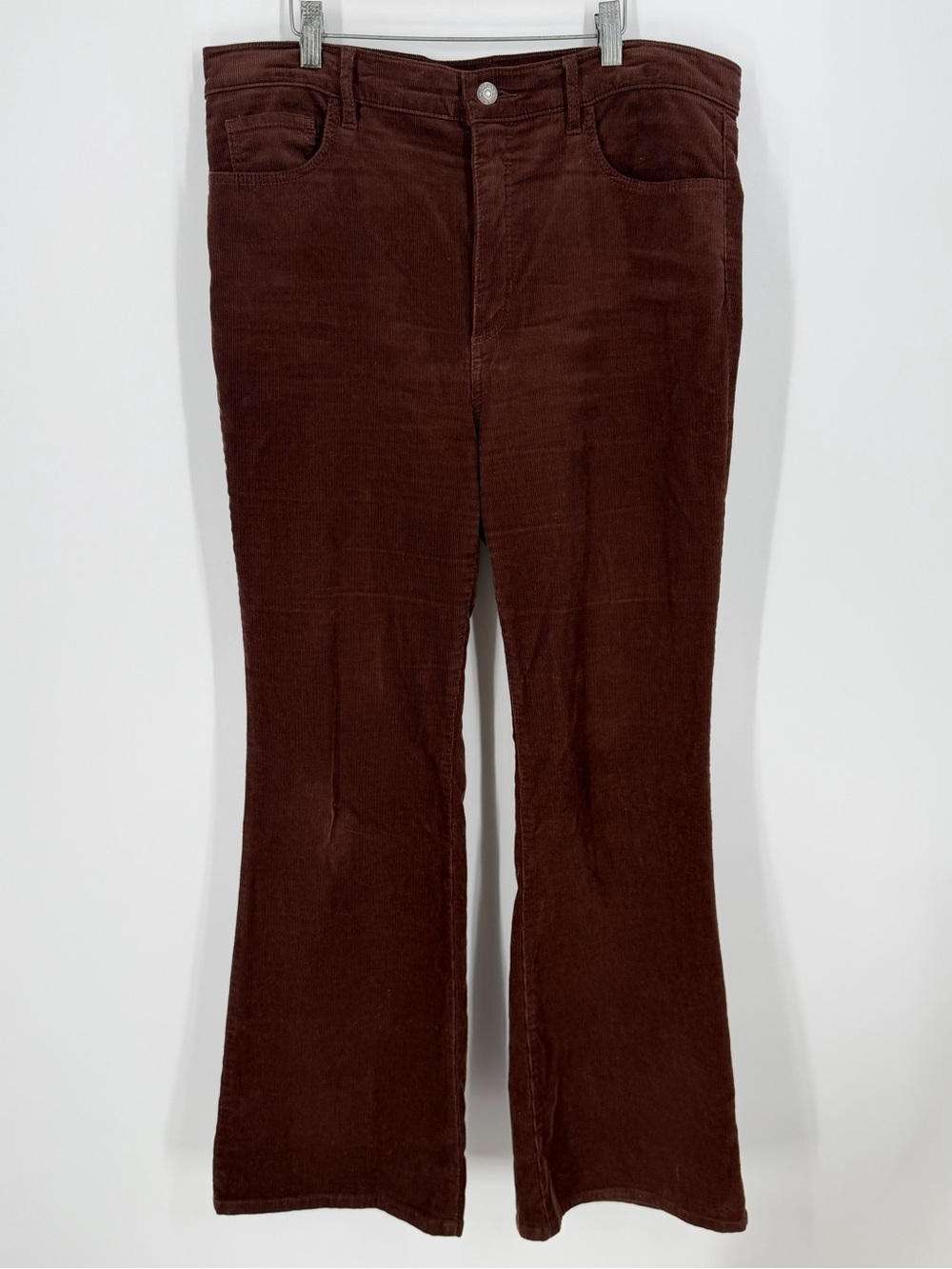 LOFT Modern Corduroy Flare Pants Brown 12/31 Y2K Style Bootcut Dark Academia - Picture 3 of 12